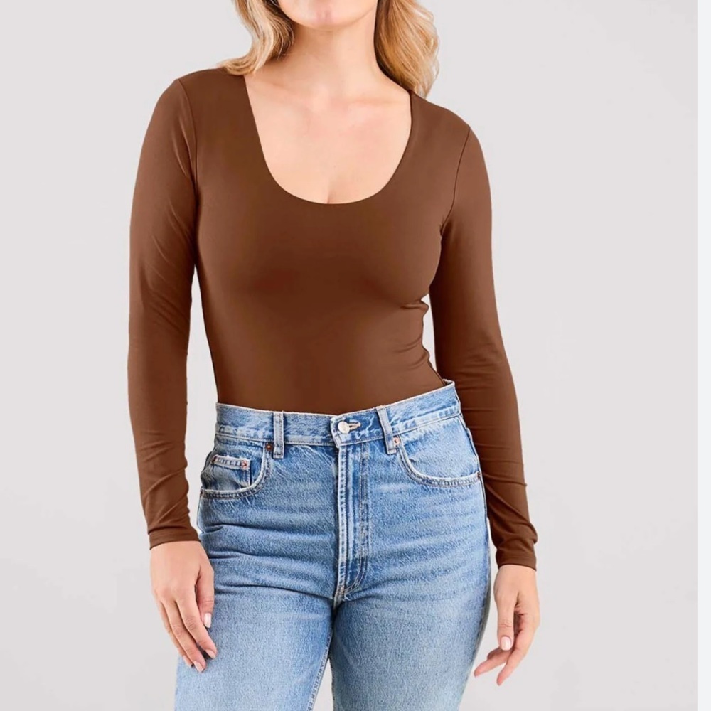 Nuuds Long Sleeve Scoop Neck Bodysuit